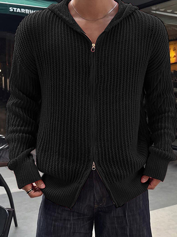 Mens Hollow Out Mesh Long Sleeve Cardigan SKUK79547