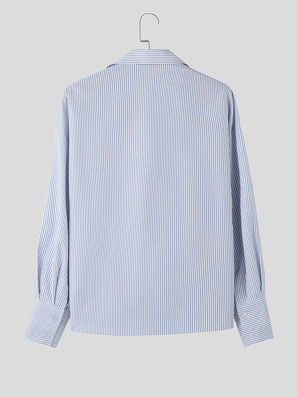 Mens Casual Striped Long Sleeve Shirt SKUK78486