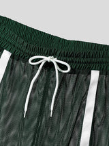 Mens Striped Hollow Out Casual Short SKUL12741