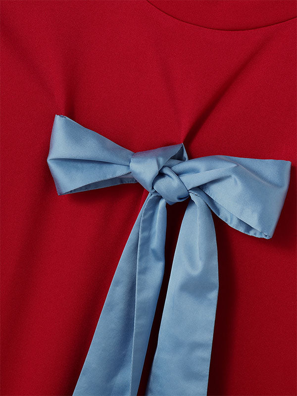 Mens Bowknot Patchwork Long-Sleeve T-Shirt SKUK92859