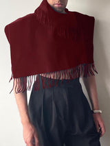 Mens Solid Color Fringe Cropped Cloak SKUK84514