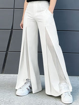 Men's Sheer Mesh Patchwork Slit Wide Leg Pant SKUL57159