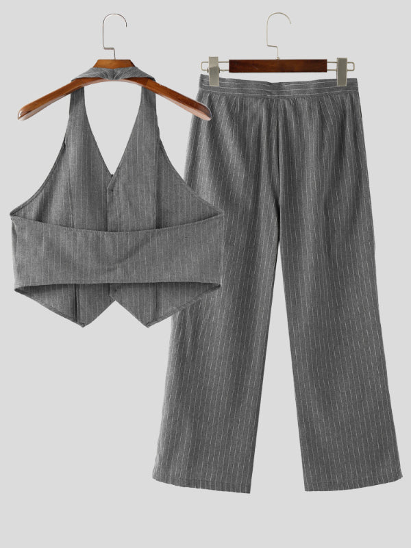 Mens Striped Slim Fit Two Pieces Outfit SKUL10962