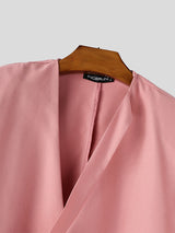 Mens Solid Color Loose Fit Two Pieces Outfit SKUL15638