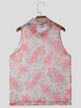 Mens Chiffon Printed Sheer High Neck Tank SKUK67469