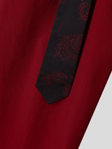 Men's Clean Fit Retro Paisley Streamer Belt Double Pleated Front Full Length Wide Leg Pant SKUL82404