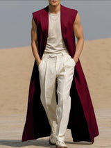 Mens Solid Color Long Hem Casual Cardigan SKUL26029