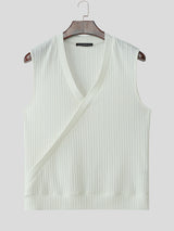 Mens Solid Color Textured Casual Tank SKUL15583