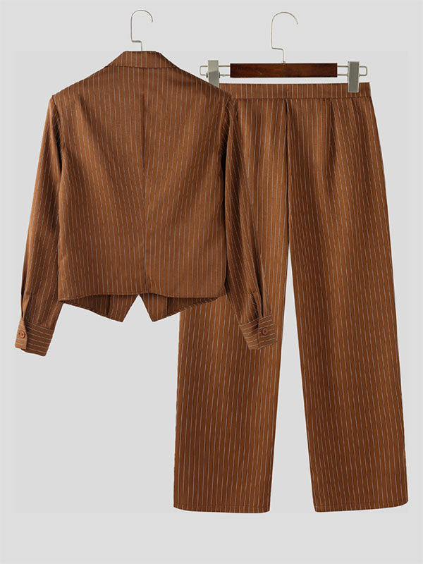 Men's Striped Casual Two Pieces Outfit SKUL25762