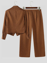 Men's Striped Casual Two Pieces Outfit SKUL25762