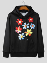 Mens Floral Print Long Sleeve Hoodie SKUK76319