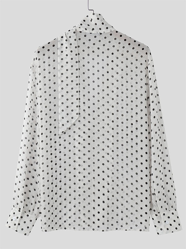 Mens Polka Dot Print Long Sleeve Shirt SKUK99046
