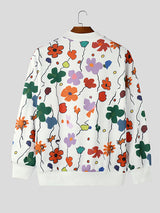 Mens Colorful Floral Print Hoodie SKUK80433