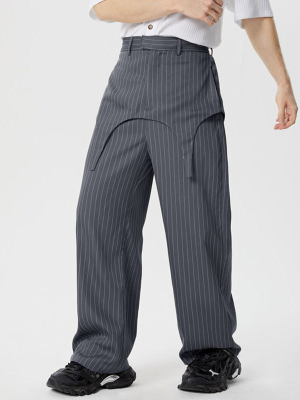 Mens Casual Striped Straight-Leg Long Pant SKUK64778