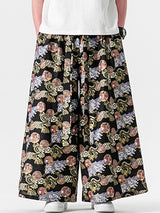 Mens Dragon Print Wide-Legged Pants SKUK64852