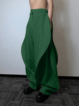 Men's Solid Color Layered Pleated Casual Pant SKUL25109