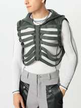 Mens Deconstruction Design Sleeveless Hooded Waistcoat SKUK45514