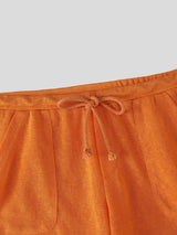 Men's Beach Vacation Drawstring Elastic Waist Beach Gym Casual Short SKUL66983