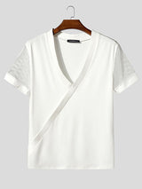 Mens Sheer Mesh Patchwork Short Sleeve T-Shirt SKUL15192