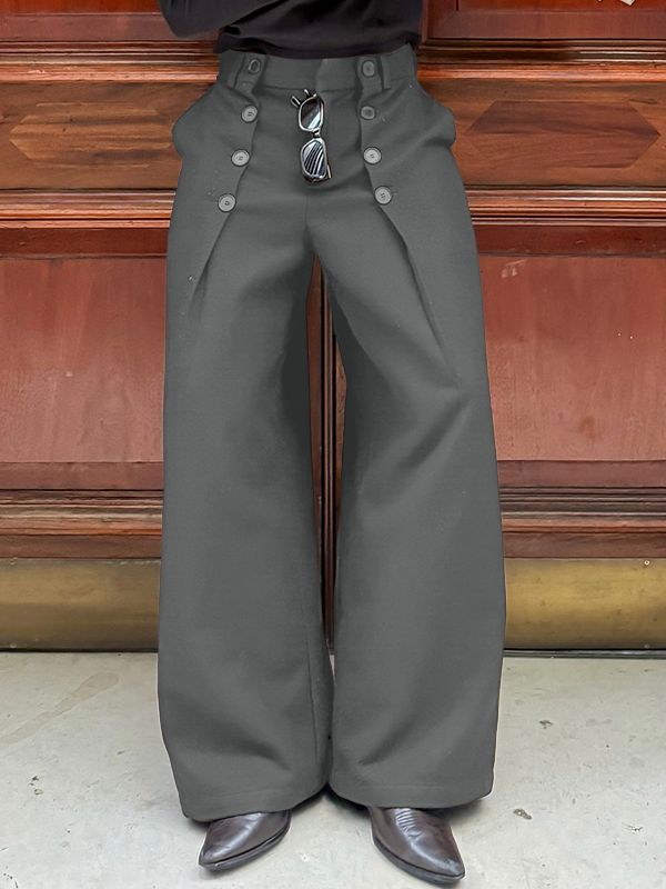 Men's Solid Color Deconstructed Loose Fit Pant SKUL47789