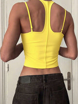 Men's Solid Color Casual Cropped Tank SKUL22292