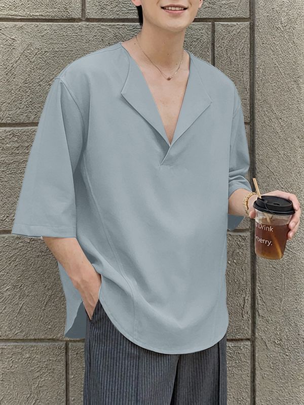 Men's Solid Color Casual Half Sleeve T-shirt SKUL51080