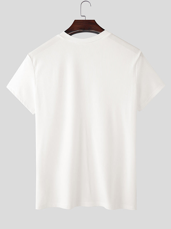 Mens Textured Zip-Up Short Sleeve Cardigan SKUL04303