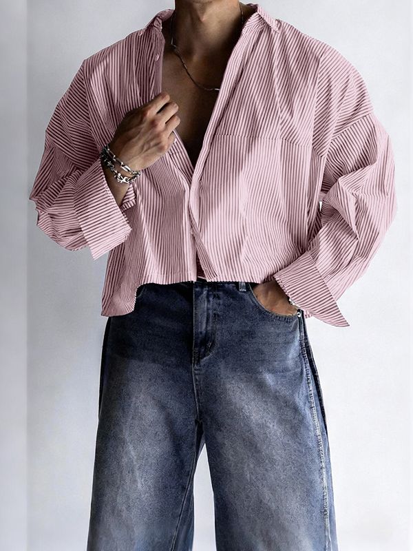 Men's Striped Casual Long Sleeve Shirt SKUL37285