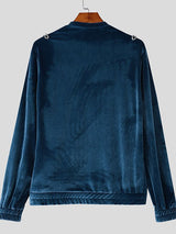 Men's Deconstructed Chain Patchwork Long Sleeve T-shirt SKUL47798