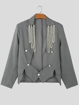 Mens Pearl Detail Long Sleeve Blazer SKUK94573