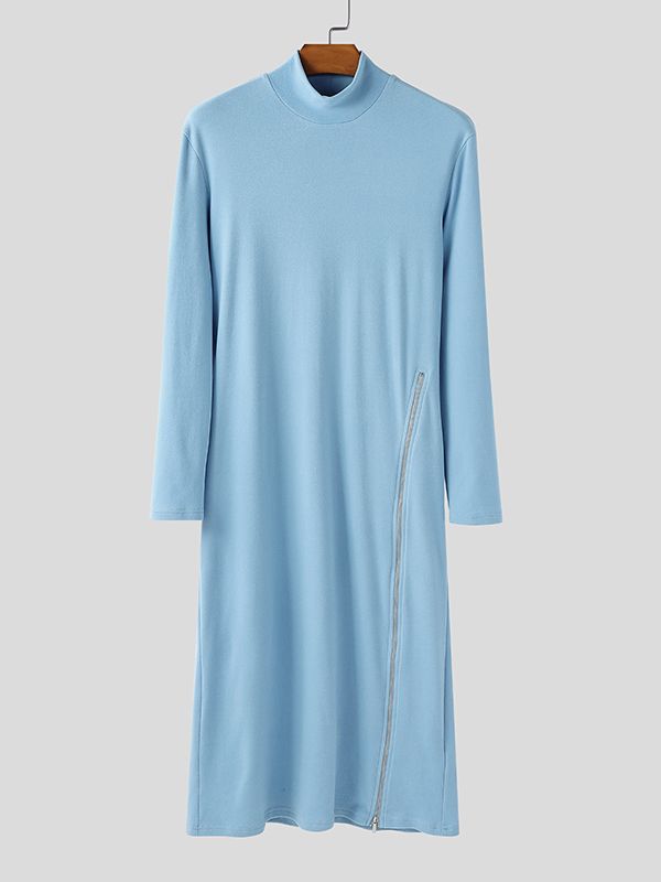 Men's Deconstructed Textured Long Hem Long Sleeve T-shirt SKUL46241