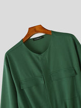 Men's 3D Pocket Loose Long Sleeve Jumpsuit SKUL50058