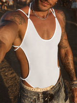 Men's Sheer Backless Bodysuit SKUL22307