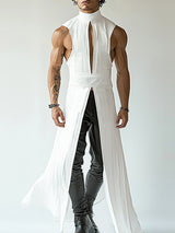 Mens Cut-Out Long Split Hem Tank SKUL05511