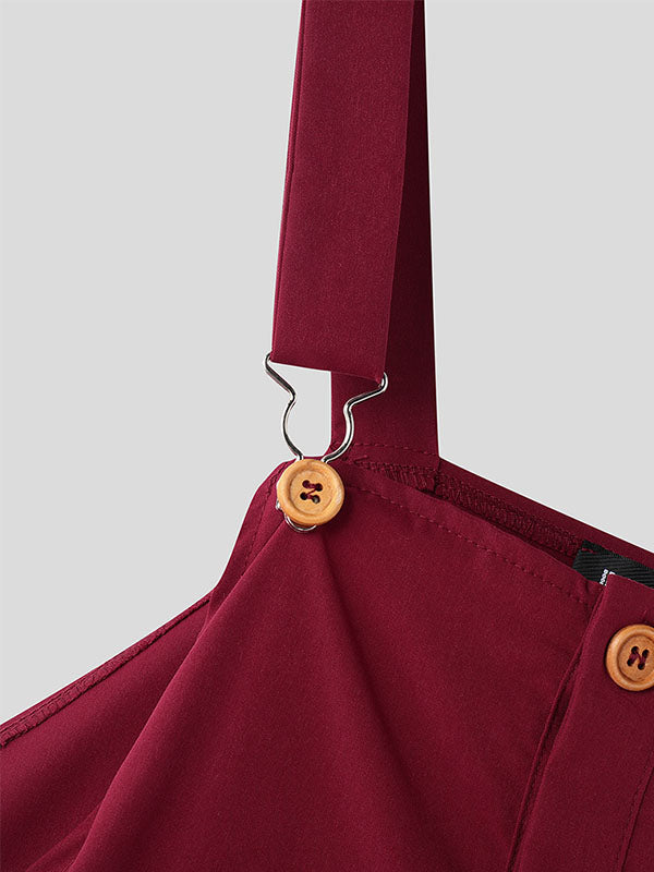 Mens Color-block Loose Sleeveless Jumpsuit SKUL03789