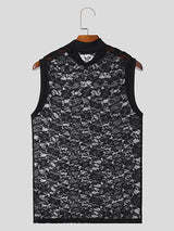 Mens Floral Print Mesh Knit Sheer Tank SKUK62906