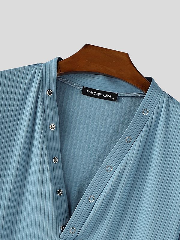 Men's Solid Color Textured Long Sleeve T-Shirt SKUL37696