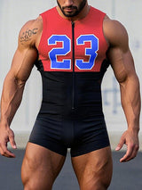 Mens Digital Print Colorblock Bodysuit SKUK99779