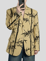 Men's Bamboo Print Long Sleeve Blazer SKUL37521