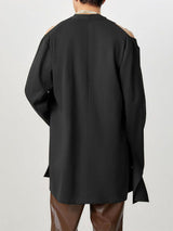 Mens Shoulder Cut-Out Design Long-Sleeve Blazer SKUK82217