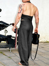 Mens Striped Slim Fit Two Pieces Outfit SKUL10962