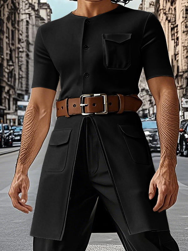 Mens Multi-Pocket Knit Short Sleeve Cardigan SKUL06462