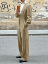 Men's Back Cutout Design Long Sleeve Jumpsuit SKUL43629