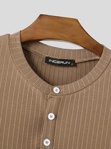 Mens Textured Ribbed Long-Sleeve T-Shirt SKUL01326