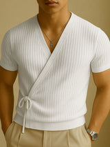 Mens Solid Color Textured Short Sleeve T-Shirt SKUL18990