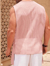 Men's Sheer Mesh Textured Casual Tank SKUL06336