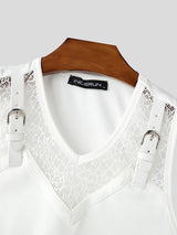 Mens Lace Patchwork Knit Tank SKUL05327