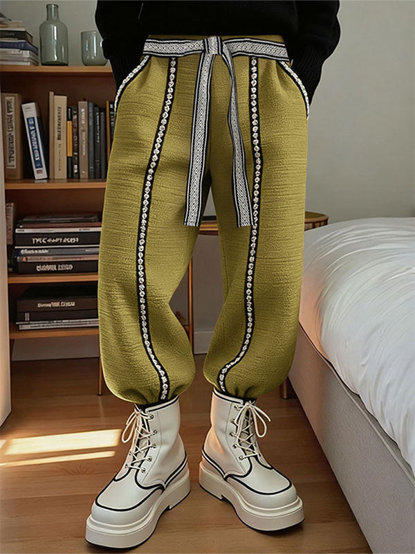 Men's Webbing Patchwork Textured Casual Pant SKUL31997