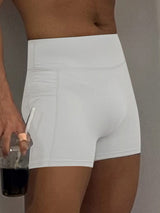 Men's Solid Color Slim Fit High Stretch Casual Short SKUL21023