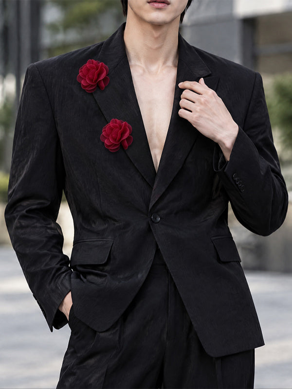 [Pre-order] Men's Avant-Garde Luxury Evening Gala Dual 3D Flower Single-Breasted Blazer SKUL86933